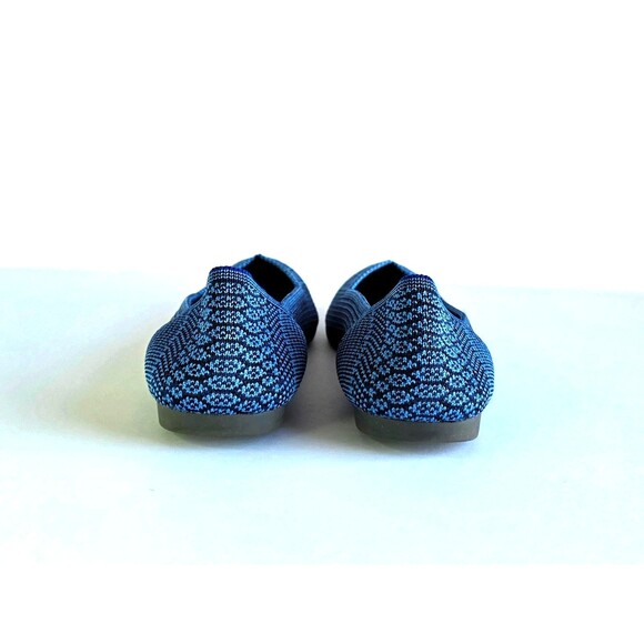 ROTHY'S The Point Lapis Python Blue Retired Print 8 38.5 Designer Knit Comfort - Picture 11 of 14